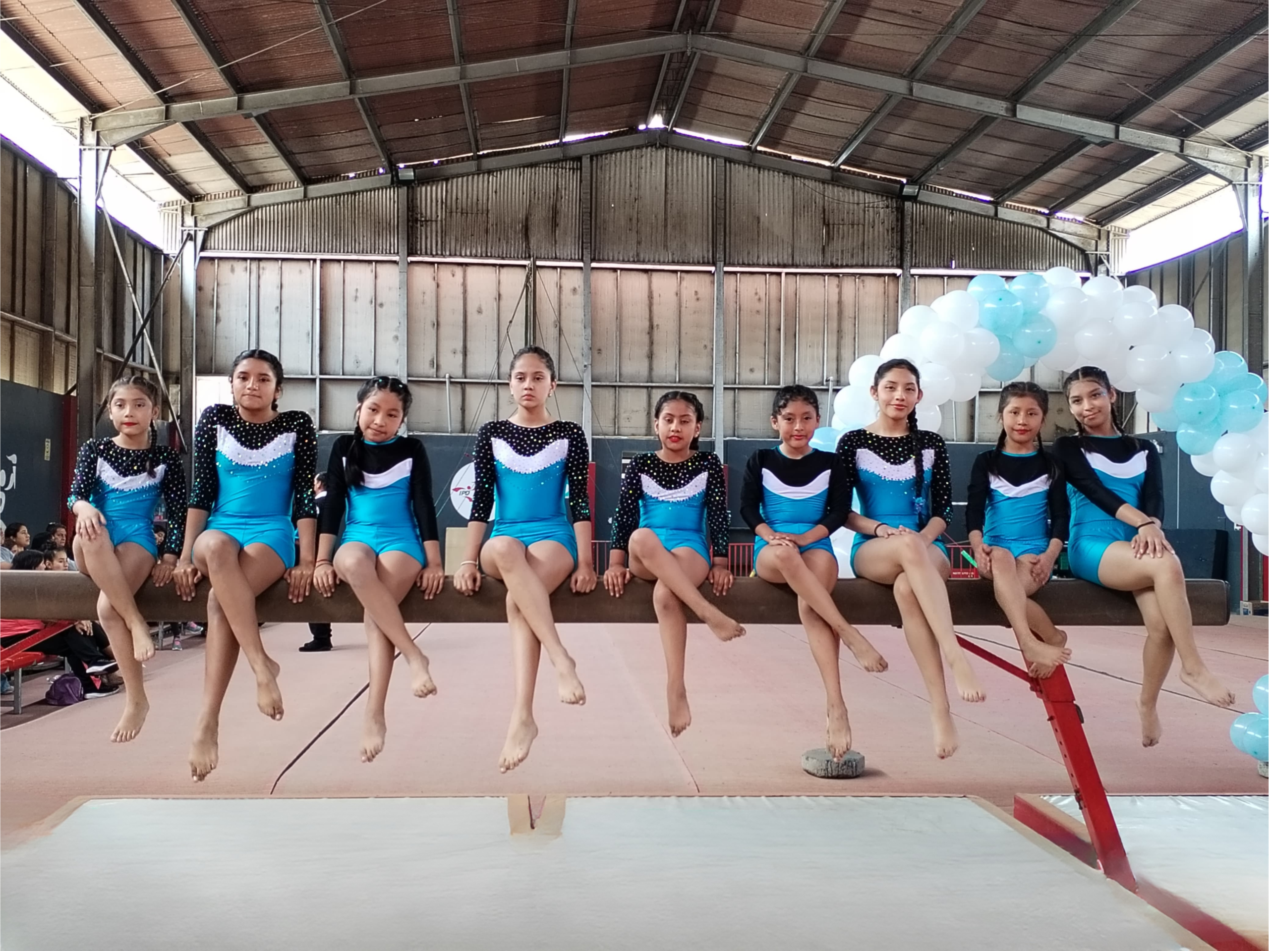 Gimnastas en viga